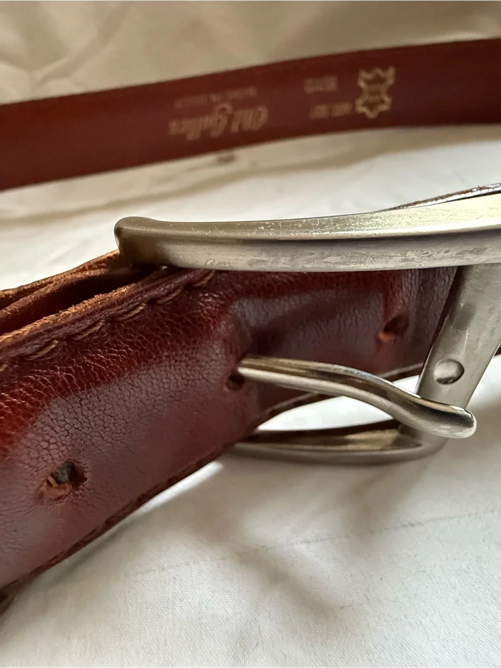 Old Galles Brown Leather Belt for Men Size 36-42